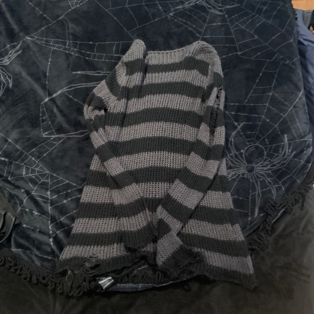 SOLD: Goth Striped Sweater